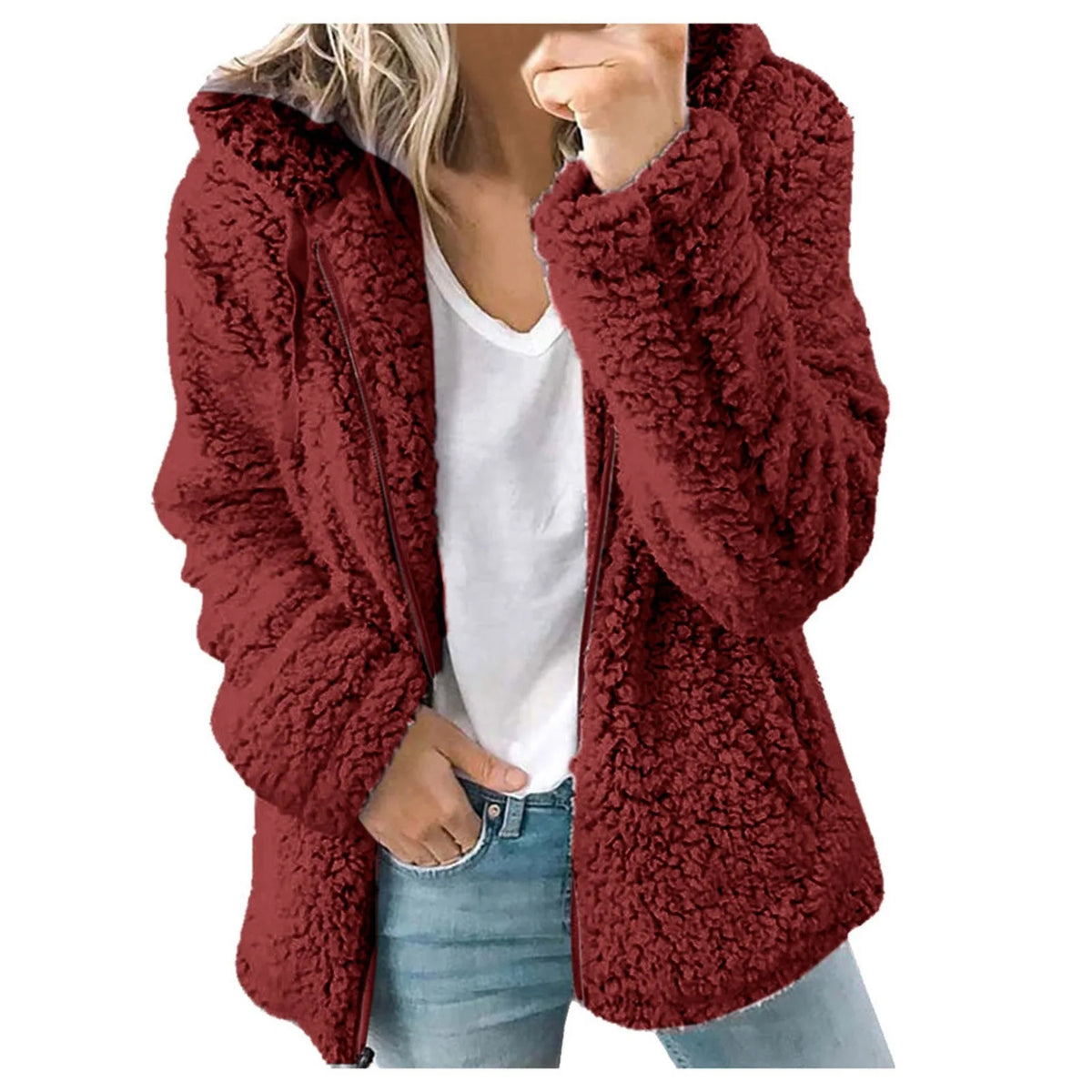 Chaqueta con capucha de Tweed de terciopelo para mujer, T...