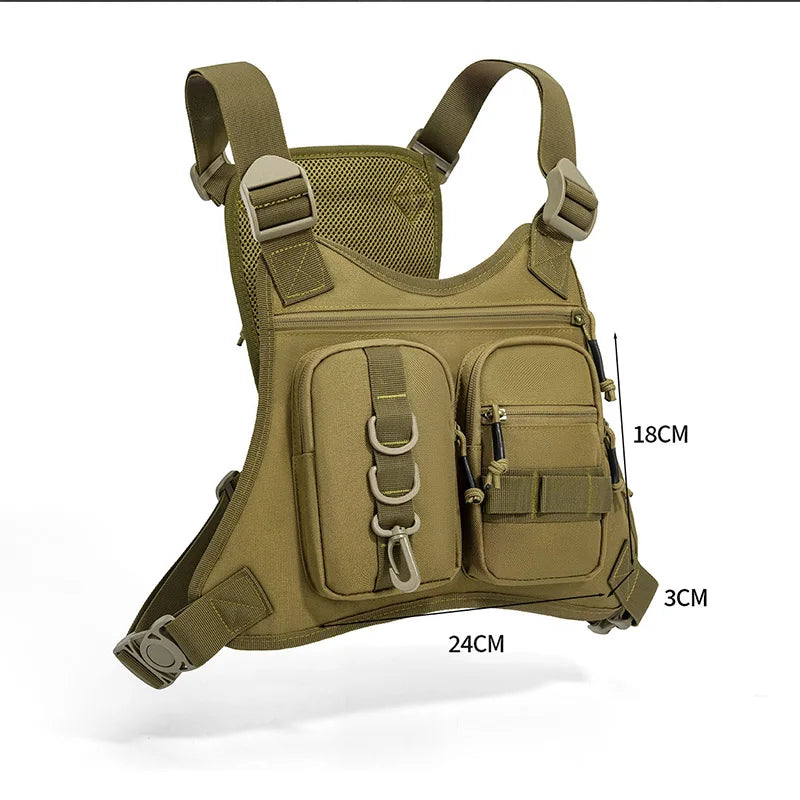 Chaleco táctico Molle frontal para el pecho, bolsa para d...