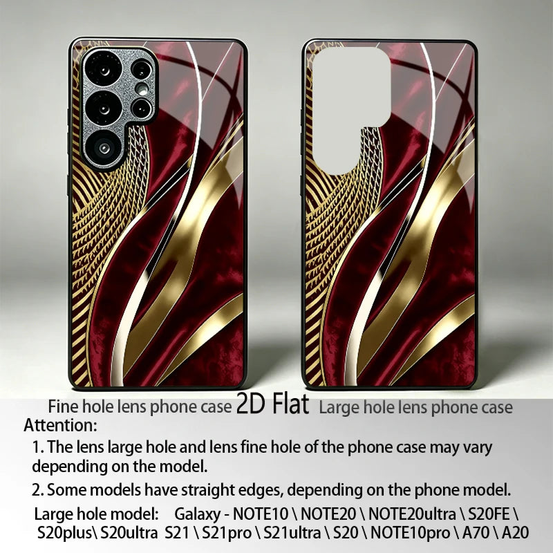 Samsung Galaxy phone case in golden velvet texture with precise cutouts, designed for stylish protection and elegance.