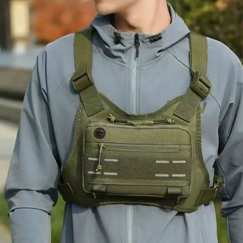 Bolsa de pecho al aire libre para hombre, bolsa frontal p...