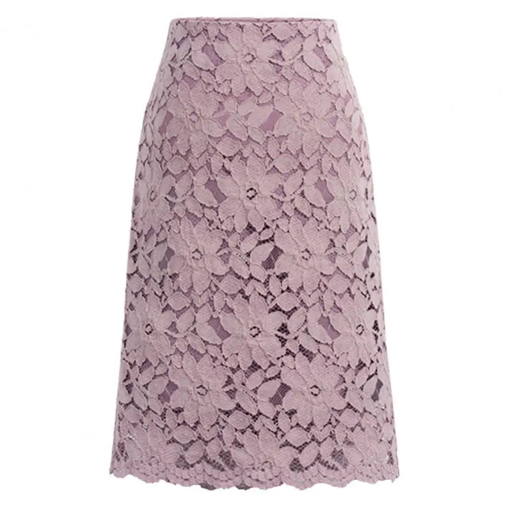 Elegant women’s lace puffy skirt featuring intricate embroidery, perfect for stylish and formal occasions.