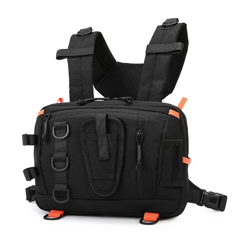 Mochila táctica de pecho para camping, chaleco frontal, b...