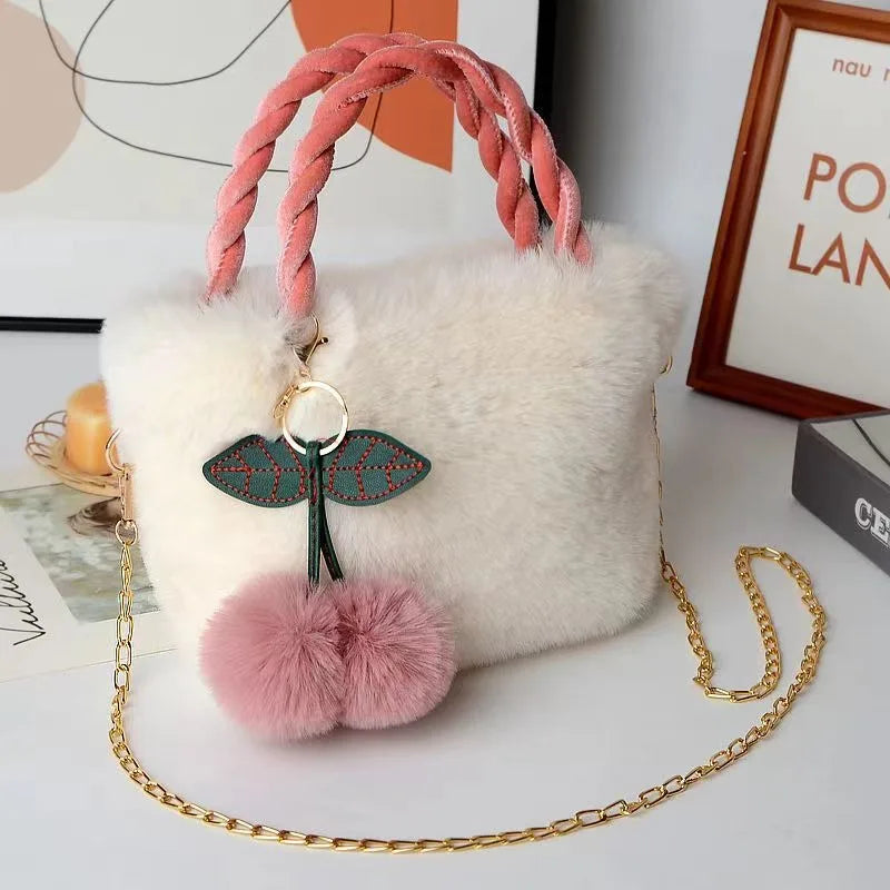 Nuevos bolsos de moda para mujer, bolso de mano de felpa ...