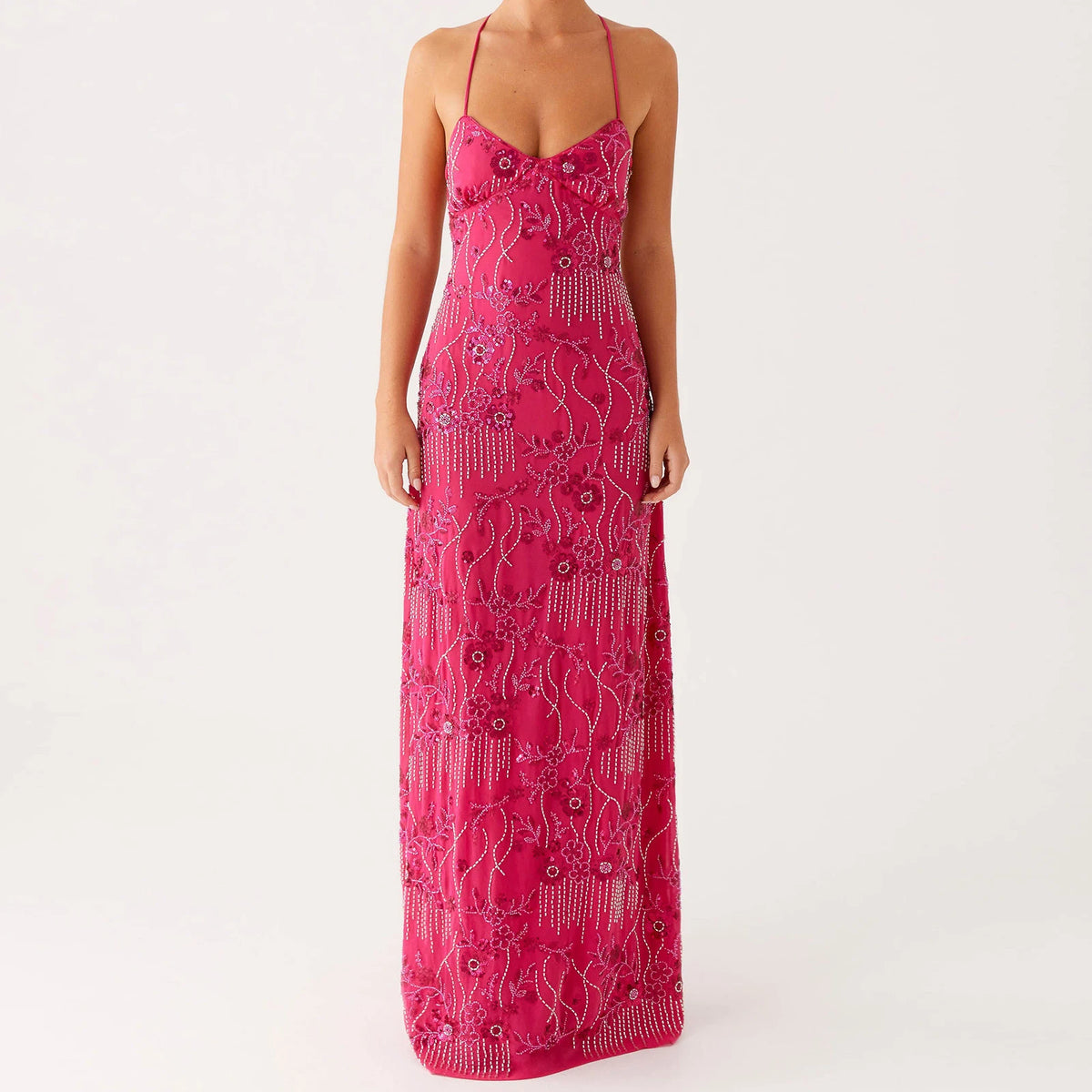 Vestidos largos elegantes con cuentas de lentejuelas para...