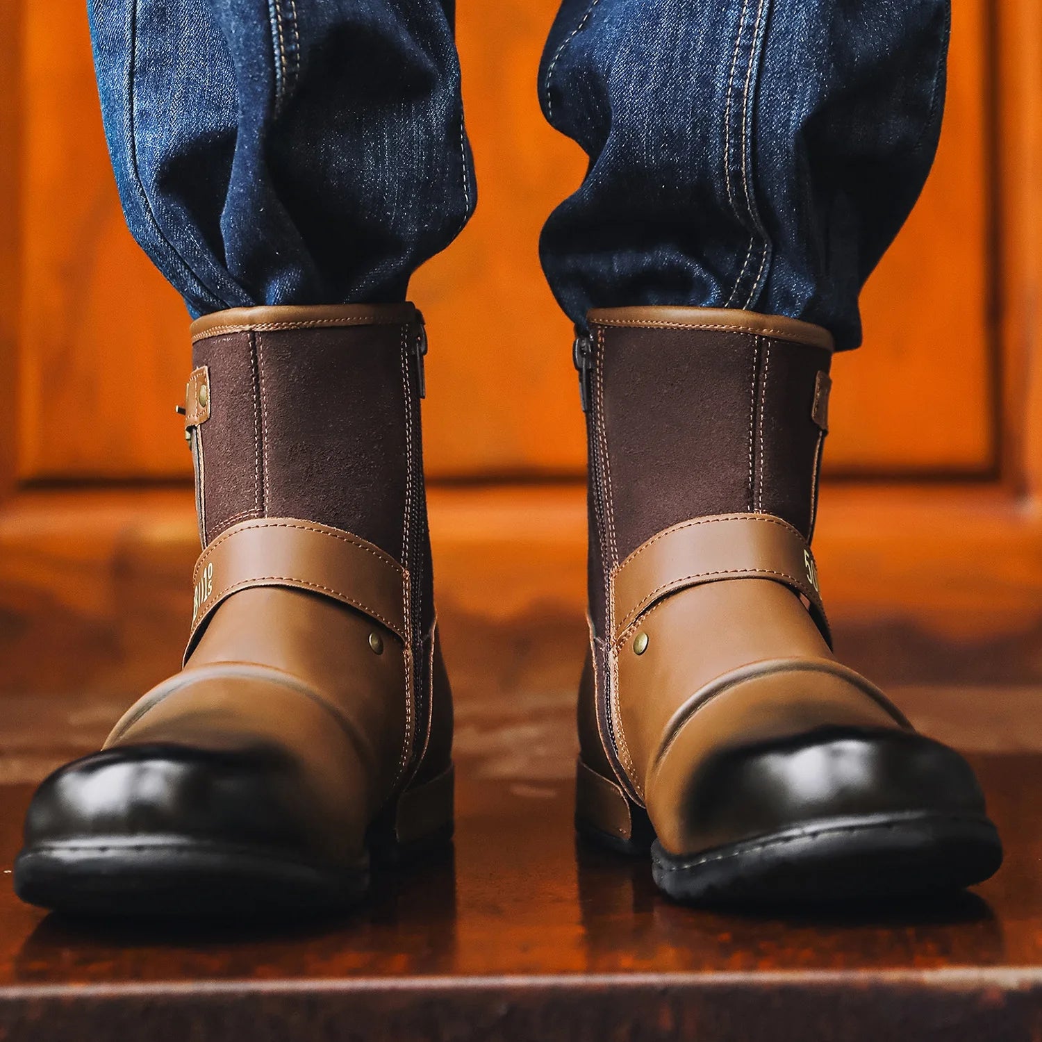 Botines de lujo con tótem para Hombre, Botas de moto con ...