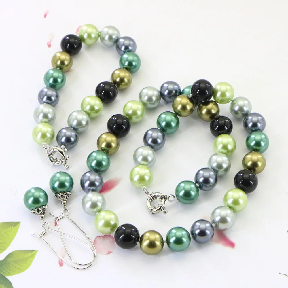 Conjunto de collar y pulsera con cuentas redondas de conc...
