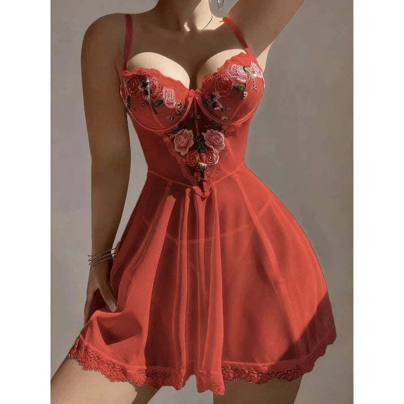 Sexy women's lingerie set with halter top and matching vest, featuring stylish and comfortable design for intimate wear.