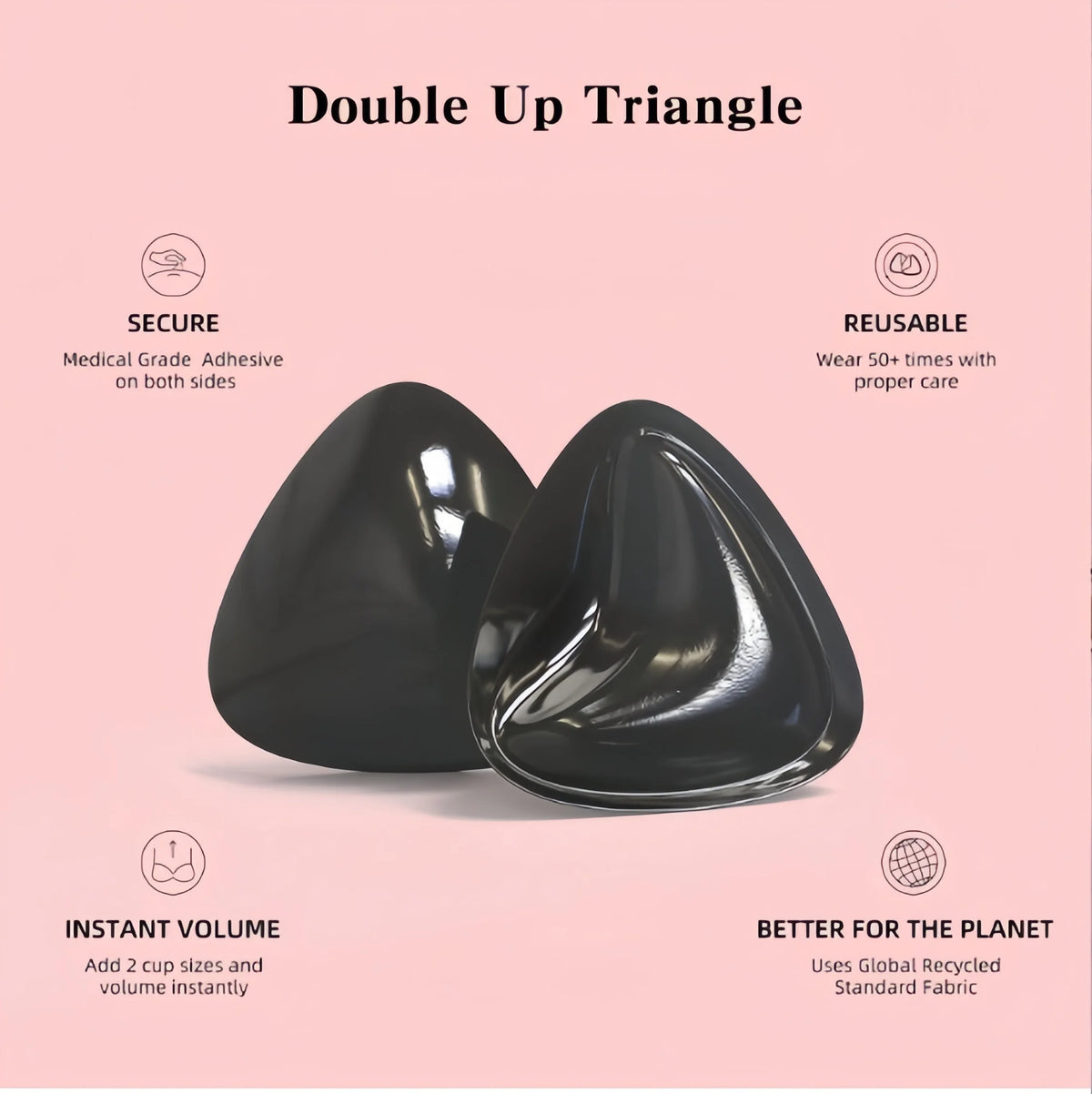 Push-pull adhesive bra lift pad from Corporación Turística, showing a close-up of the reusable, skin-toned lift pad for bras.
