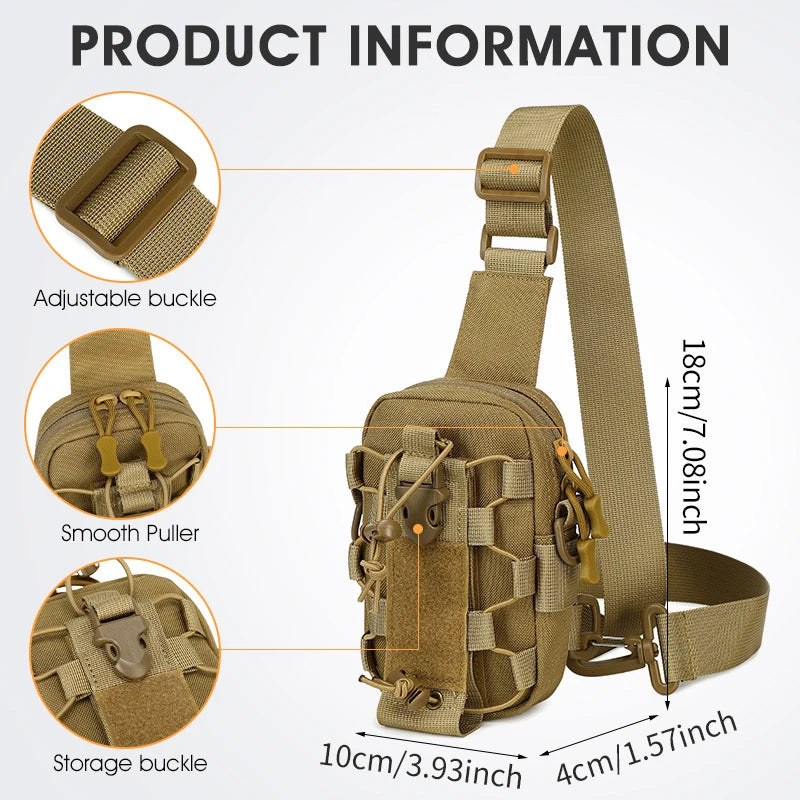 Bolsa de pecho frontal con eslinga táctica, bolsa para bo...