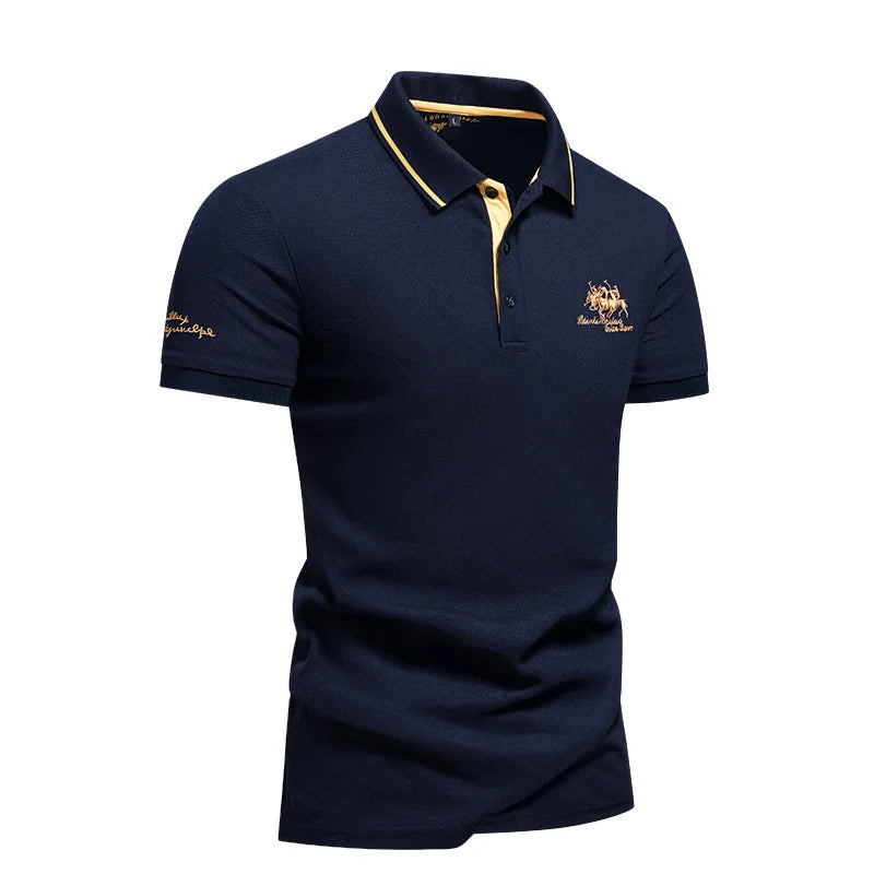 Camiseta Polo Bordada Hombre ANIMAL GAME Manga Corta Verano Casual - Corporación Turística