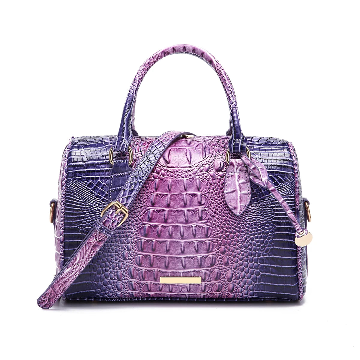 Bolso de lona con relieve degradado y asa superior, con c...