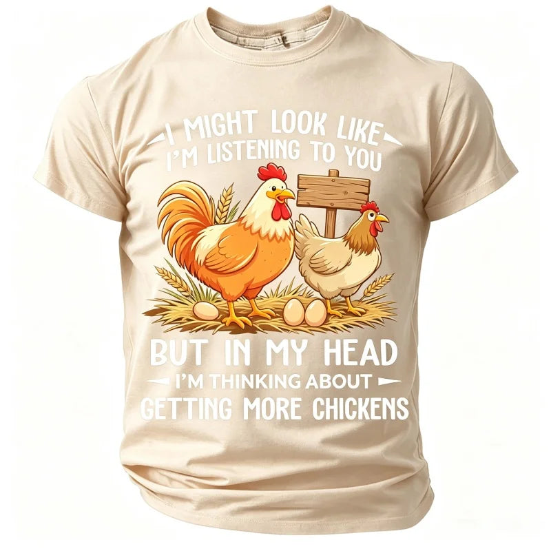 Men's short-sleeve T-shirt from Corporación Turística with a fun design, displayed on a white background.