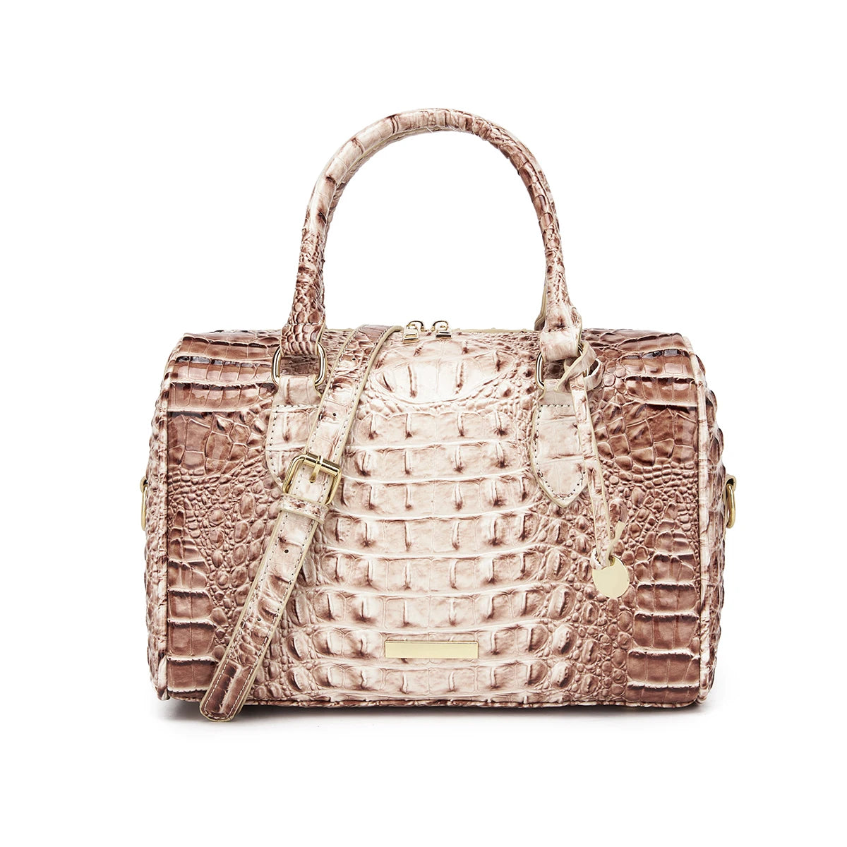 Bolso de lona con relieve degradado y asa superior, con c...