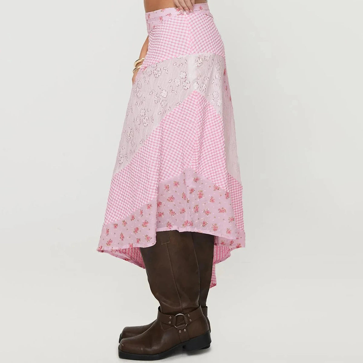 Nueva falda Midi fluida de encaje Irregular para mujer, f...