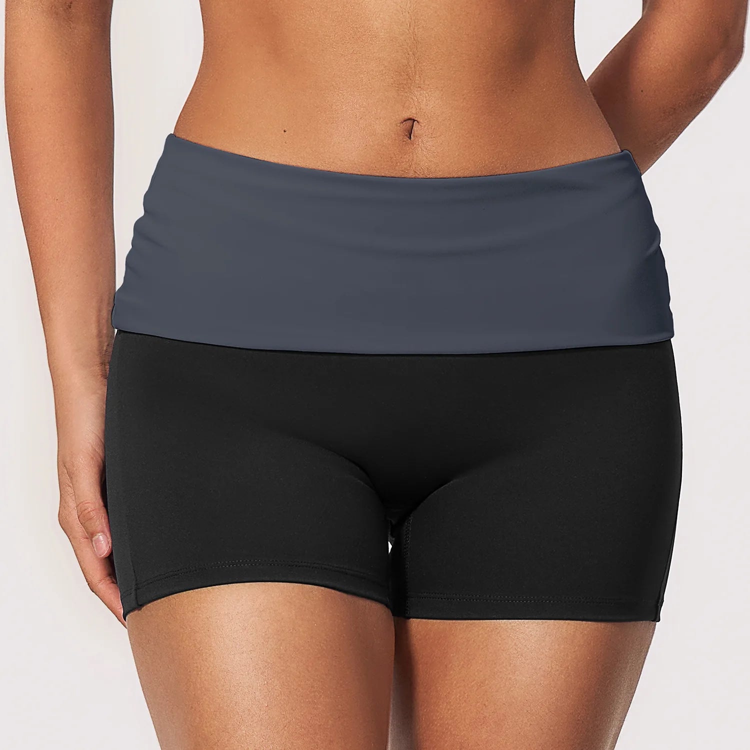 Shorts de Yoga para Mujer con Cintura Plegable, Efecto Le...