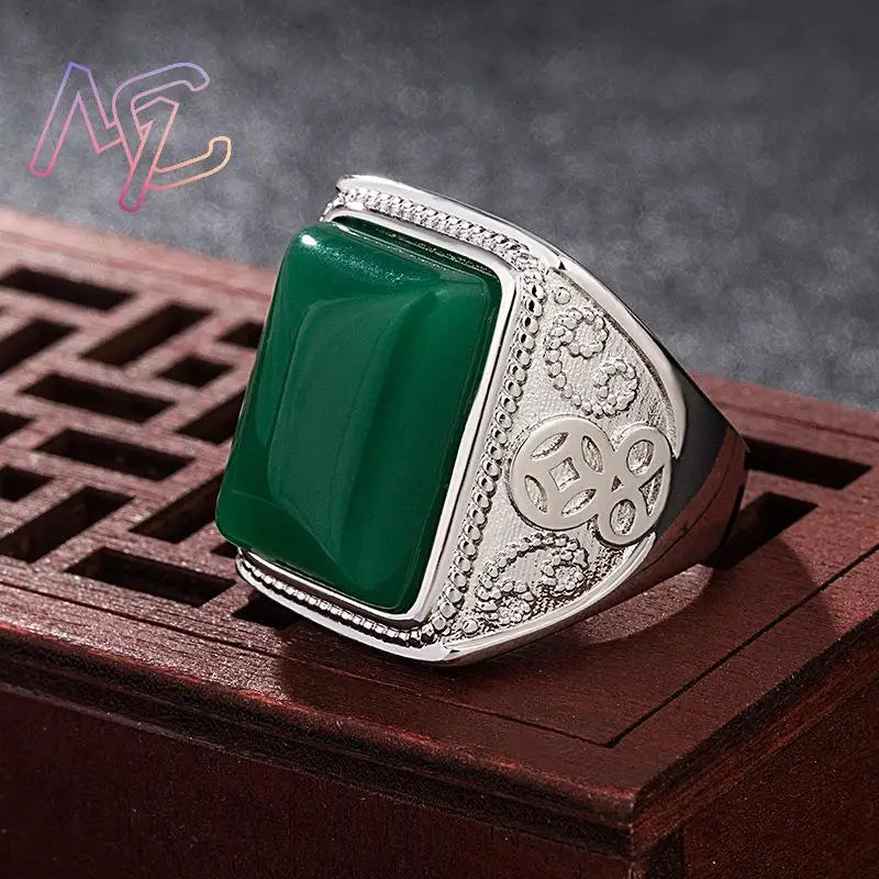 Anillos de Jade Natural verde, joyería Real de diseñador,...