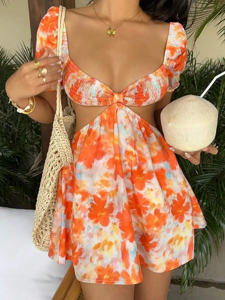 Vestido Mini Informal y Versátil para Mujer, con Estampad...