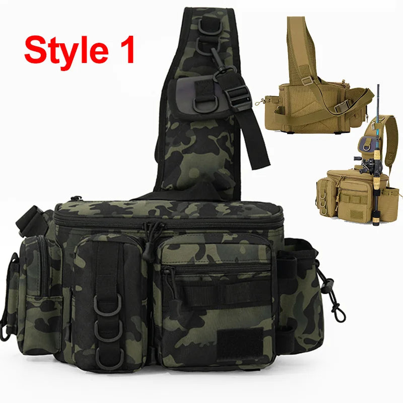 Mochila de aparejos de pesca para hombre, bolsa de almace...