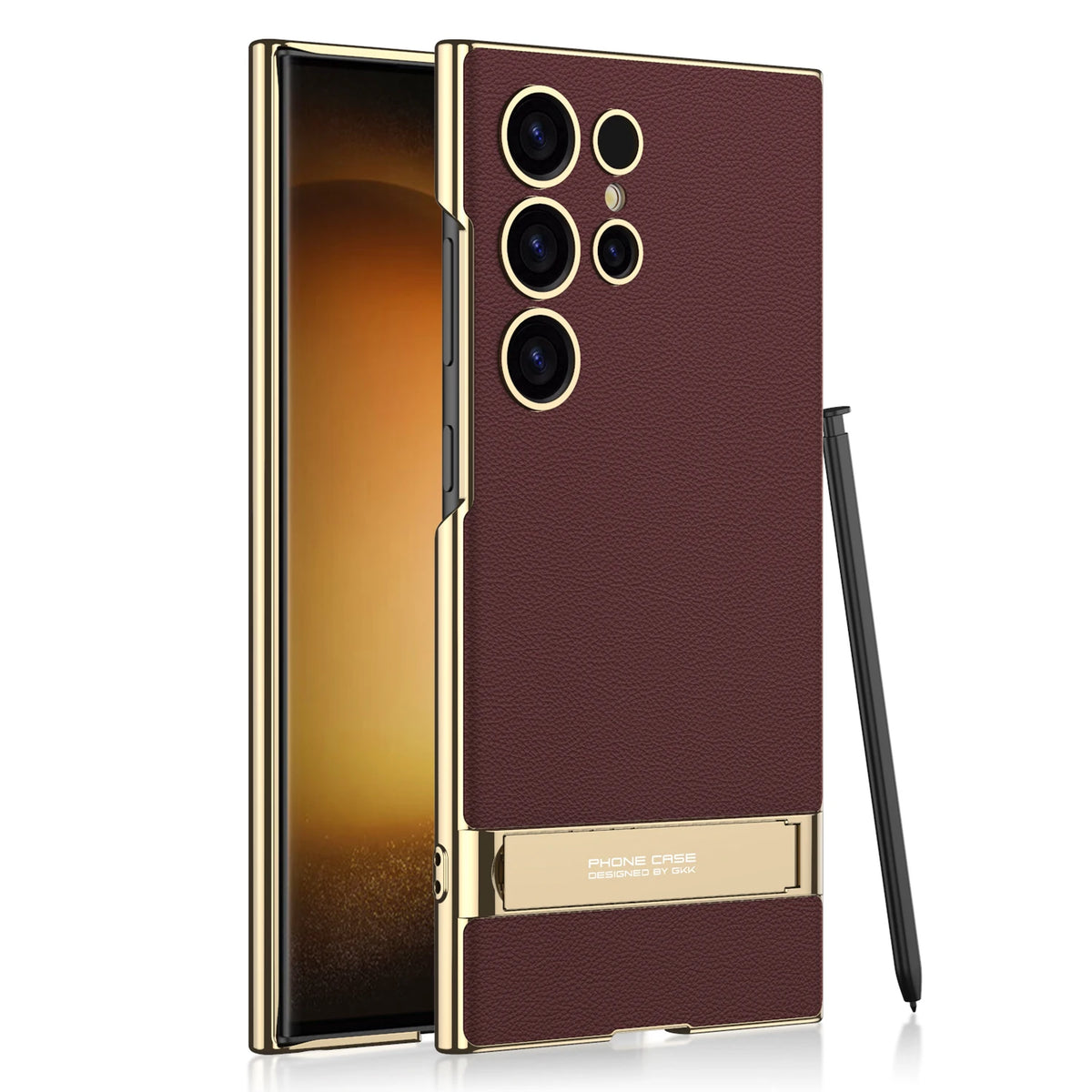 Rigid protective case with stand and leather-like cover from Corporación Turística, designed for durable device protection.