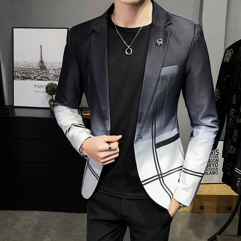 Blazer para hombre, Boutique, moda a cuadros, chaqueta de...