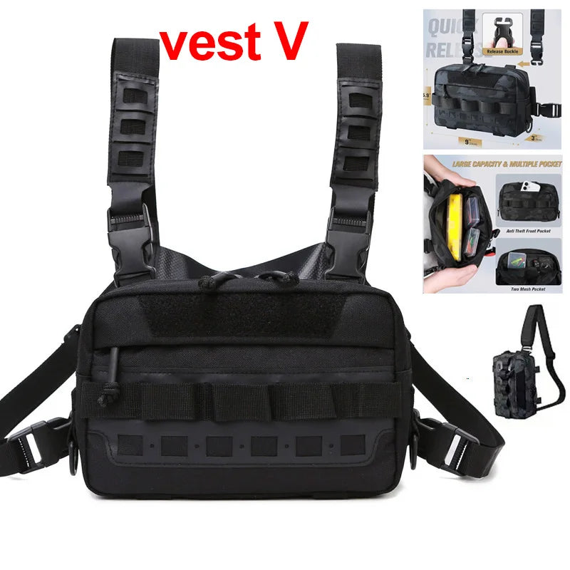 Bolsa táctica para chaleco en el pecho, mochila con apare...