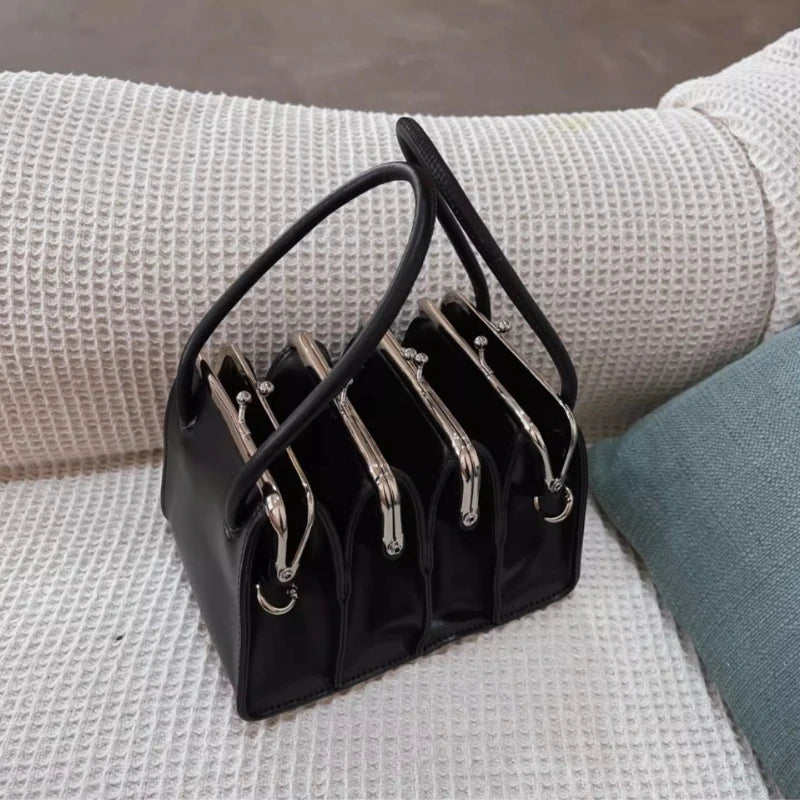Bolsos de mano con Clips de concha multicapa para mujer, ...