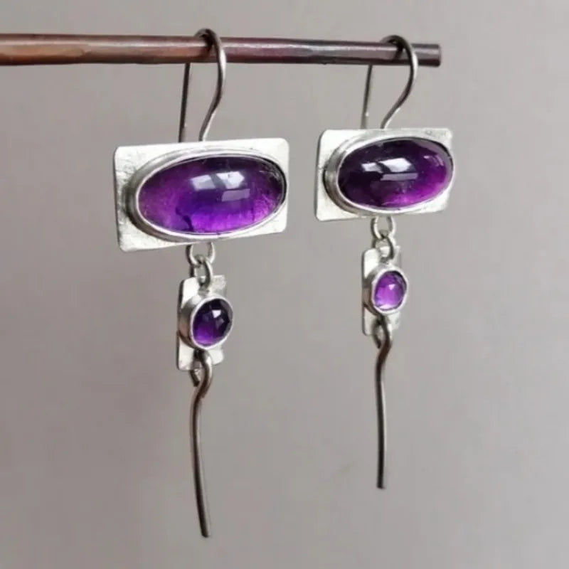 Pendientes ovalados de diseño Vintage con incrustaciones ...