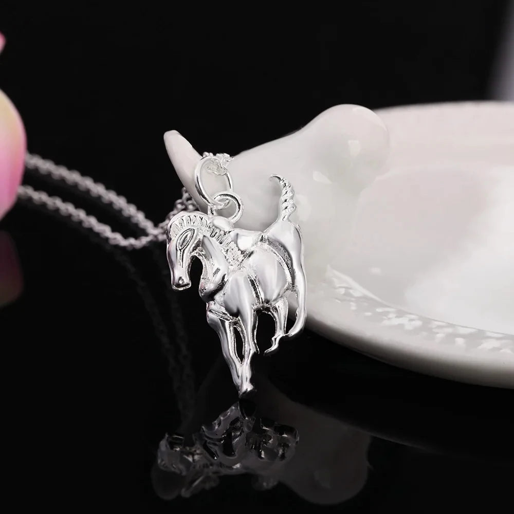 Collar de plata de ley 925 de marca a la moda para mujer,...