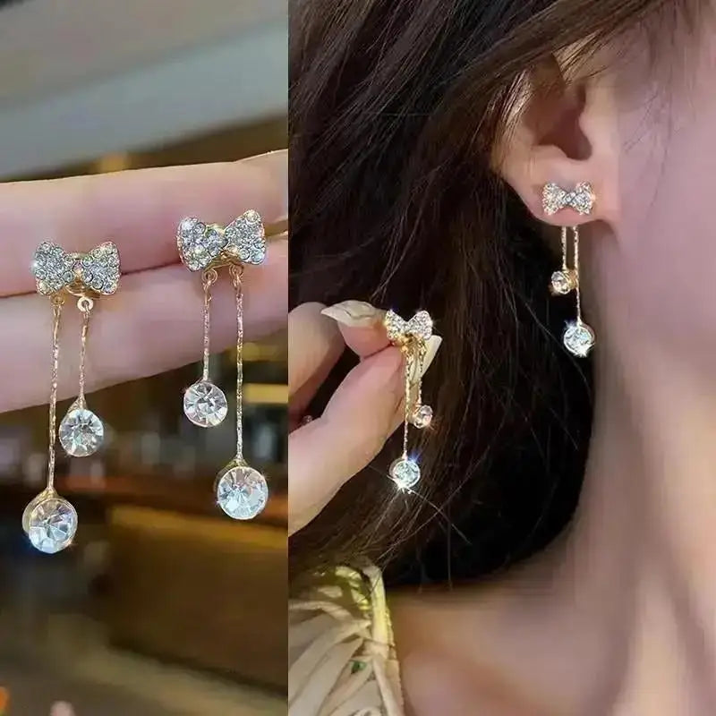 Pendientes de gota de corazón de cristal púrpura para muj...