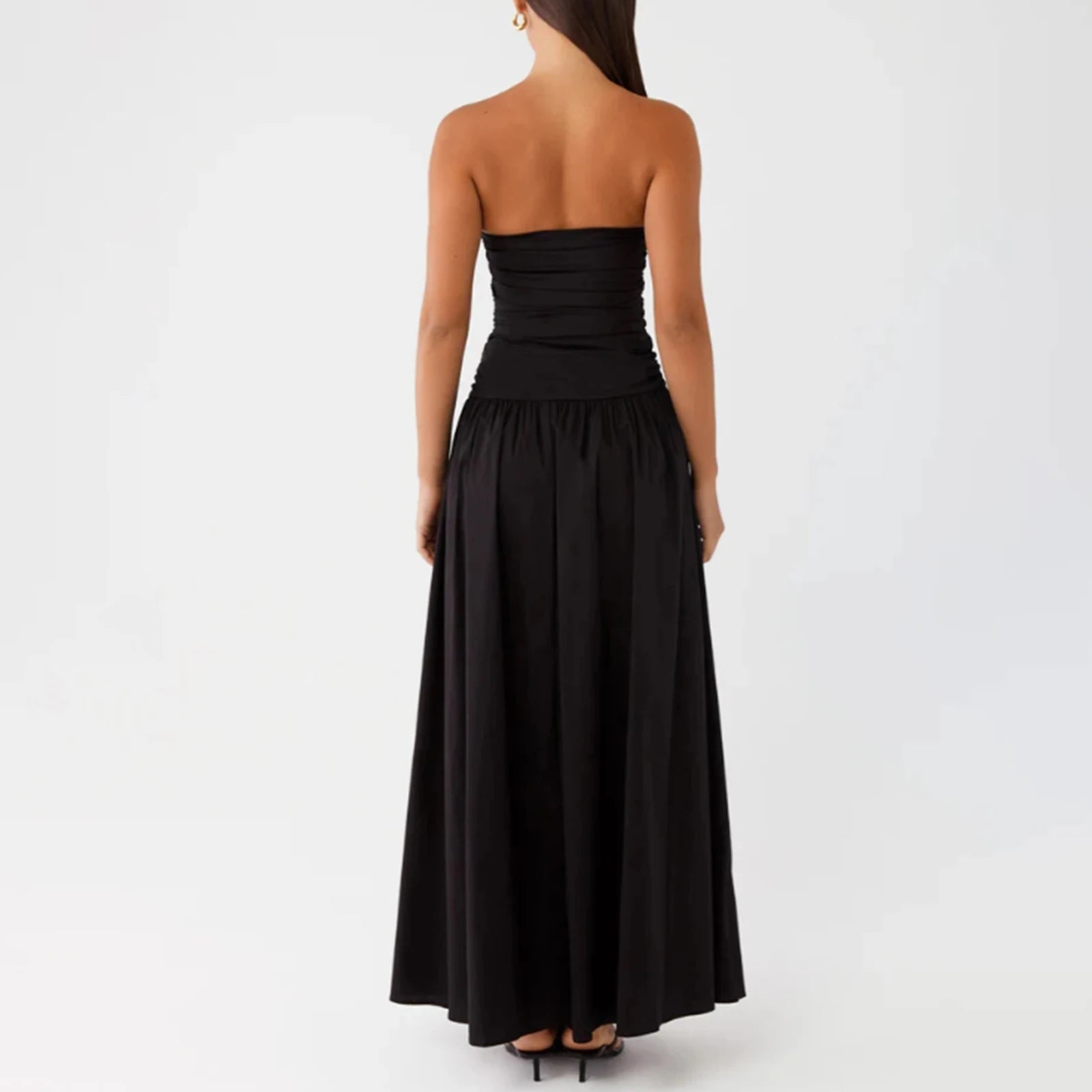 Vestido largo elegante sin tirantes para mujer, vestido v...
