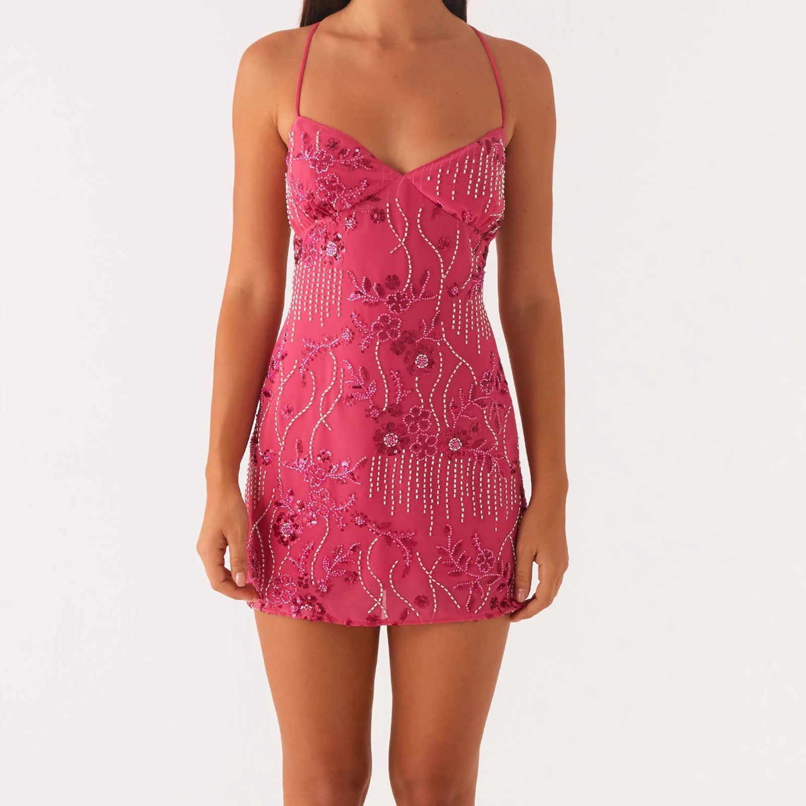 Minivestido Sexy con lentejuelas brillantes para mujer, v...