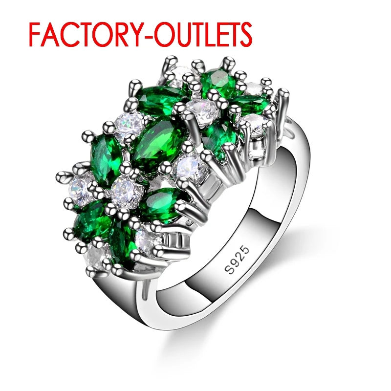 Anillo de novia de Plata de Ley 925, joyería de moda, aju...
