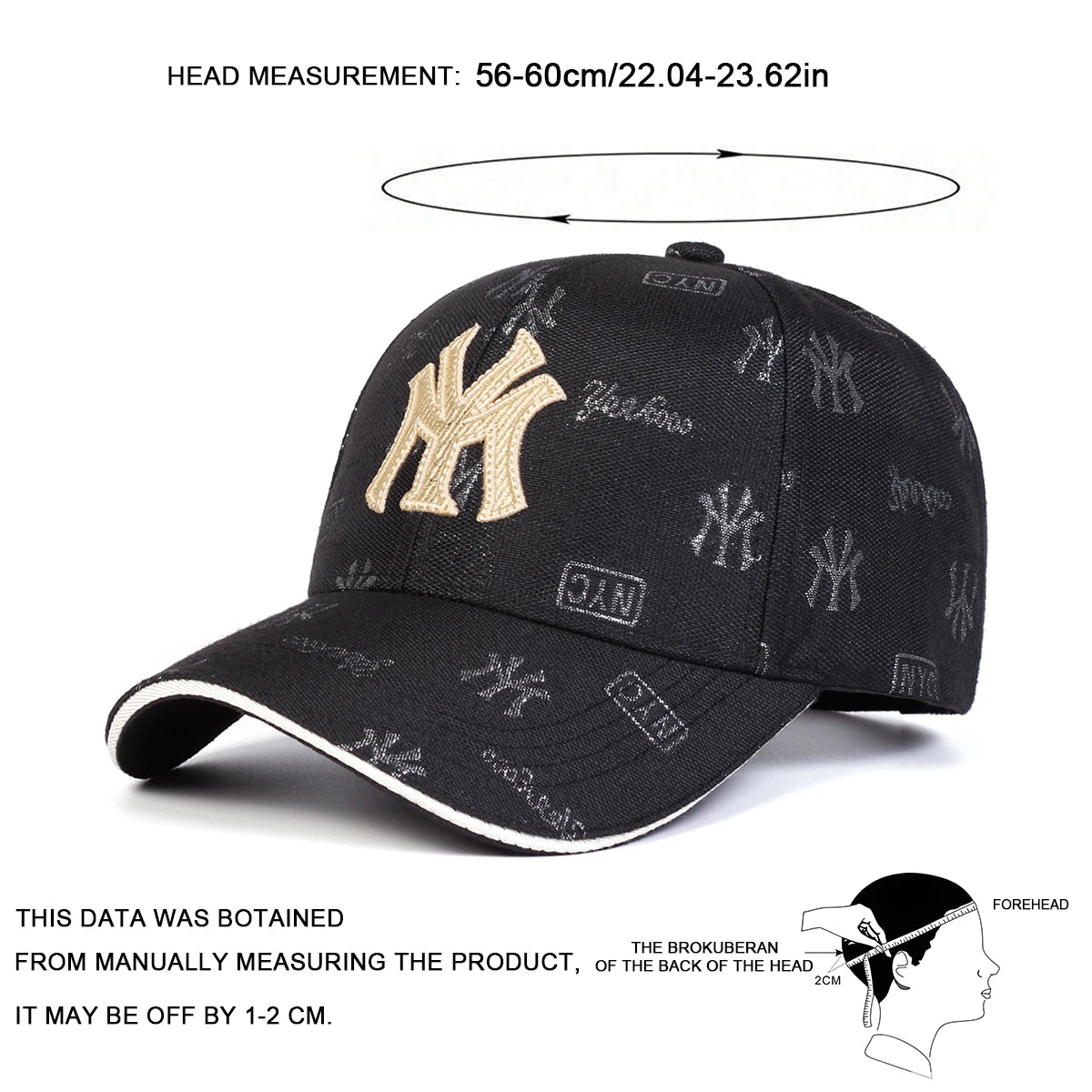 Gorra Béisbol MY Letter Bordada Unisex Primavera/Otoño Ajustable - Corporación Turística