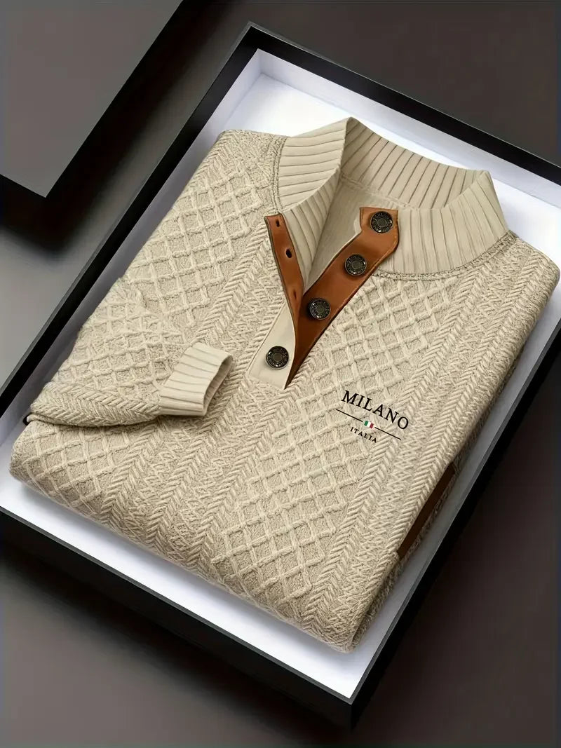 Suéter de Punto Hombre Cuello Alto Estampado Casual Otoño Invierno - Corporación Turística