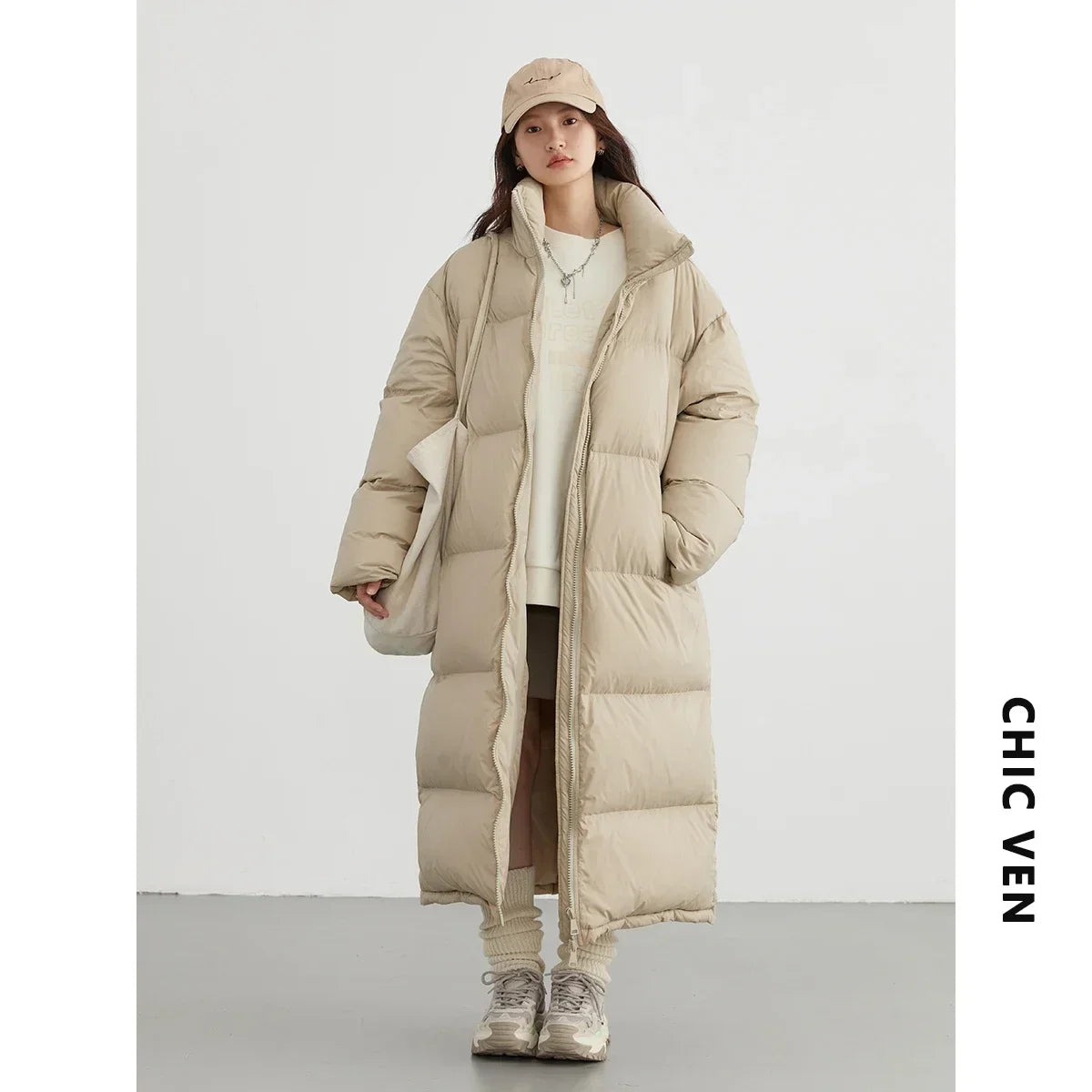 CHIC VEN-abrigos de plumón de pato blanco para mujer, cha...