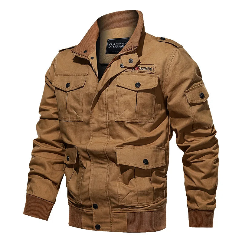 Chaqueta Carga Hombre NITWHD Otoño Militar Bolsillos Cremallera