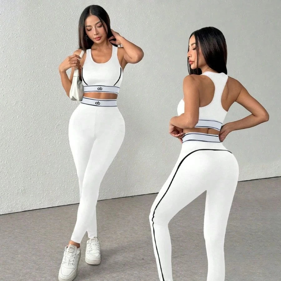 Conjunto de Yoga de 2 Piezas para Mujer, Estilo Europeo A...