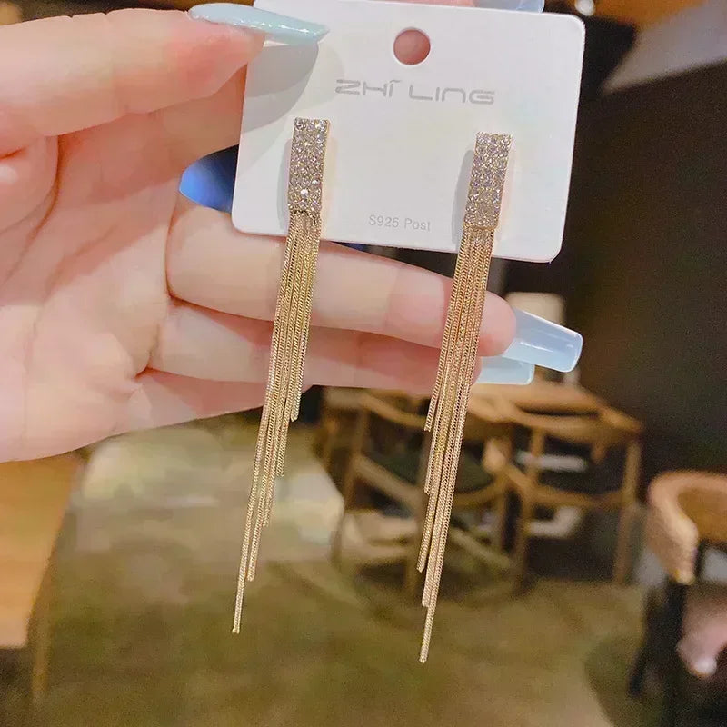 Nuevos pendientes cuadrados de circonita de cristal marró...