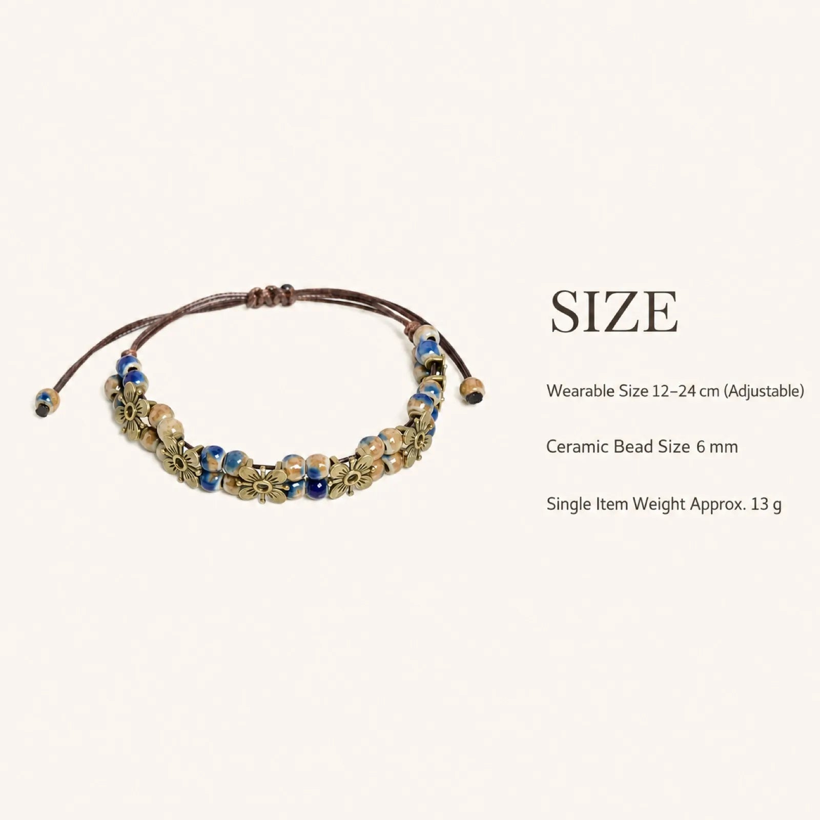 Pulsera de Cadena con Cuentas de Cerámica Hechas a Mano, ...