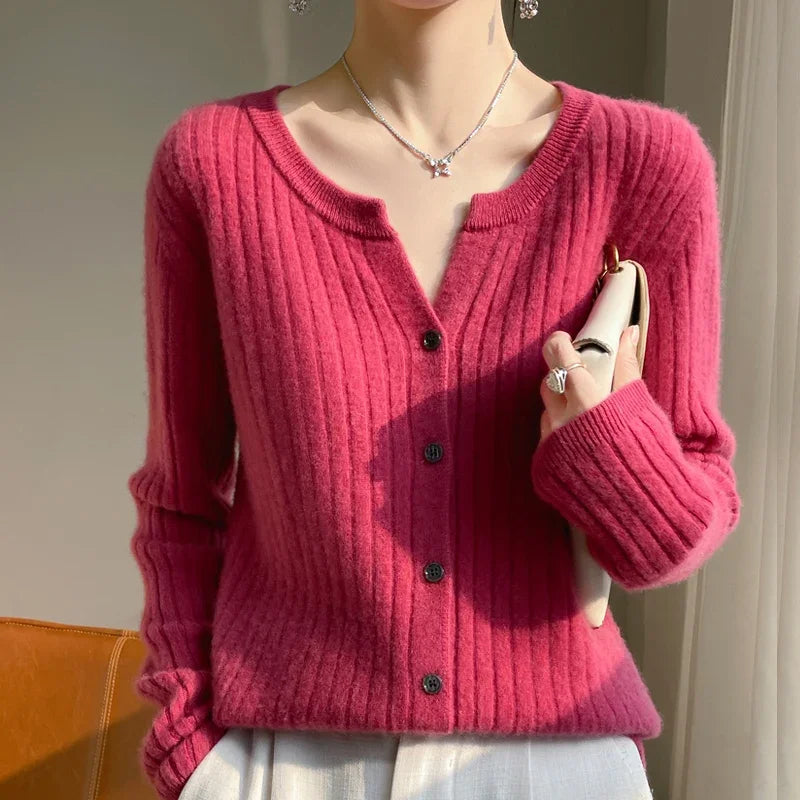 Cárdigan de Punto Suave para Mujer - Estilo Coreano Cálido