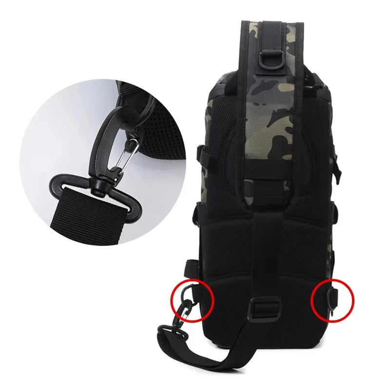 Bolsa de pecho de pesca para hombre, mochila táctica, riñ...