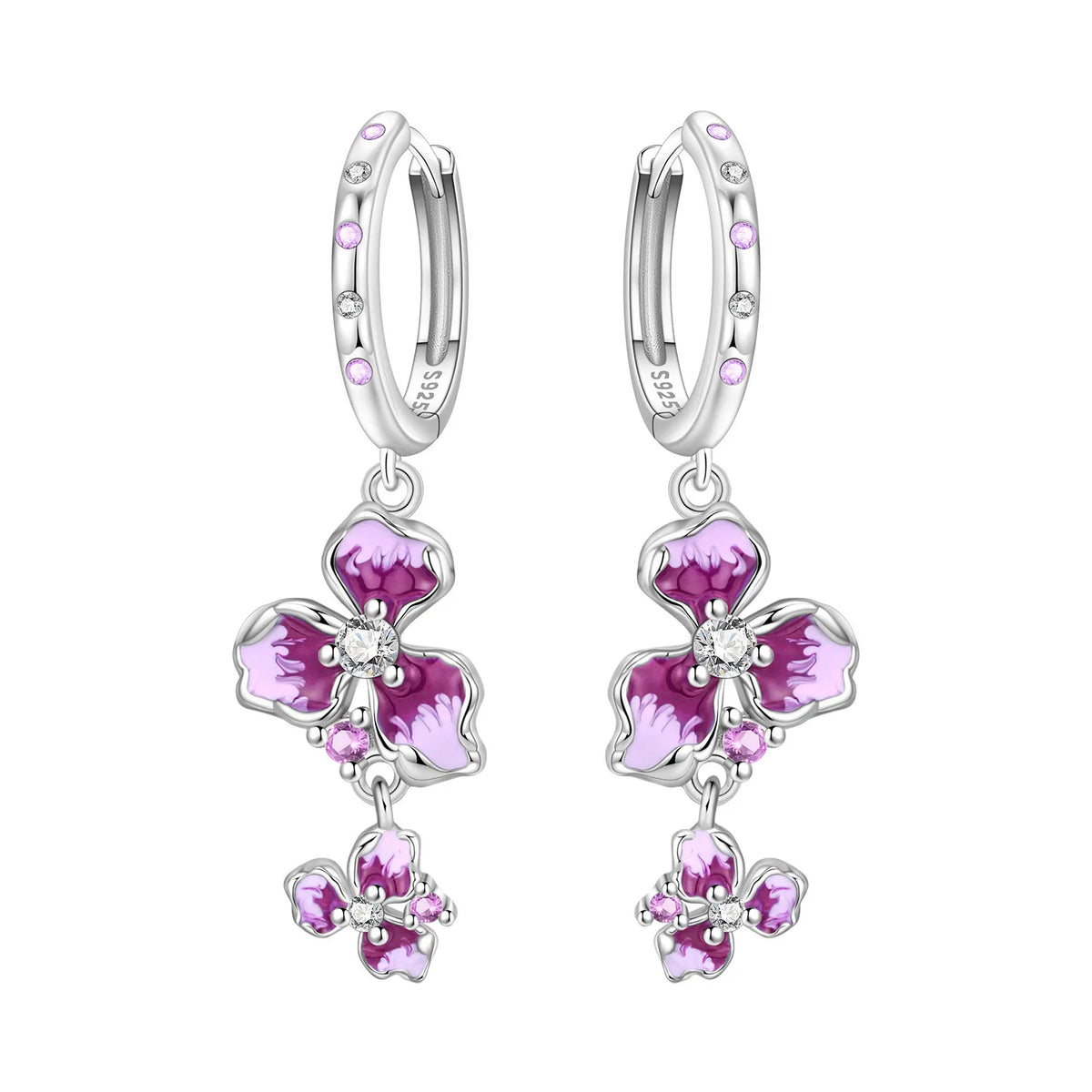Orstarry Original Plata de Ley 925 pendientes de flor de ...