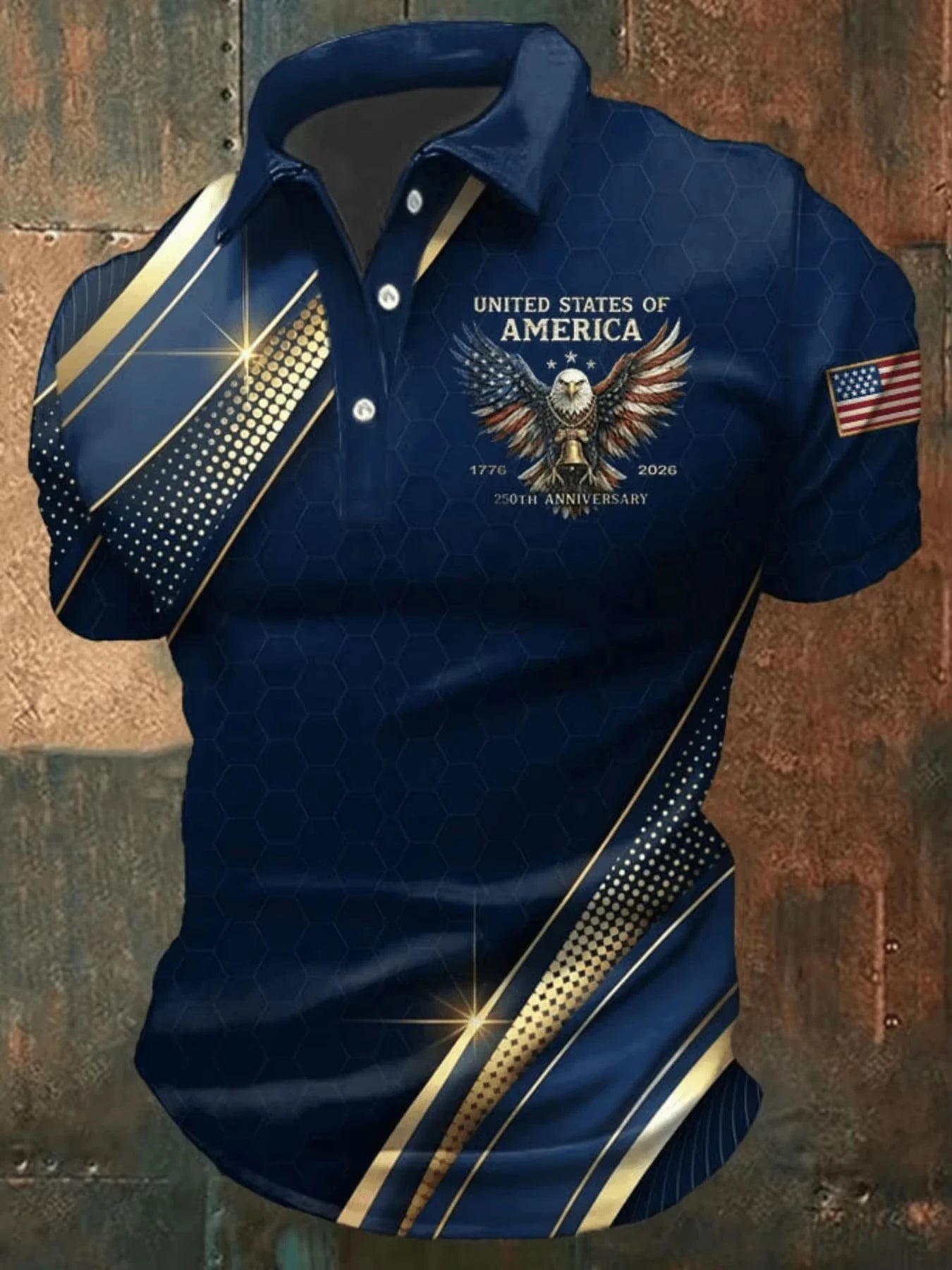 Polo con Estampado 3D de Hojas y Barcos, Diseño de Bander...