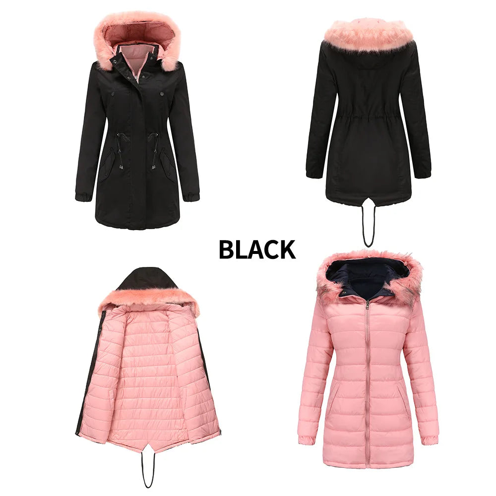 KIDCRKJ Chaqueta de invierno para mujer, de doble cara, c...