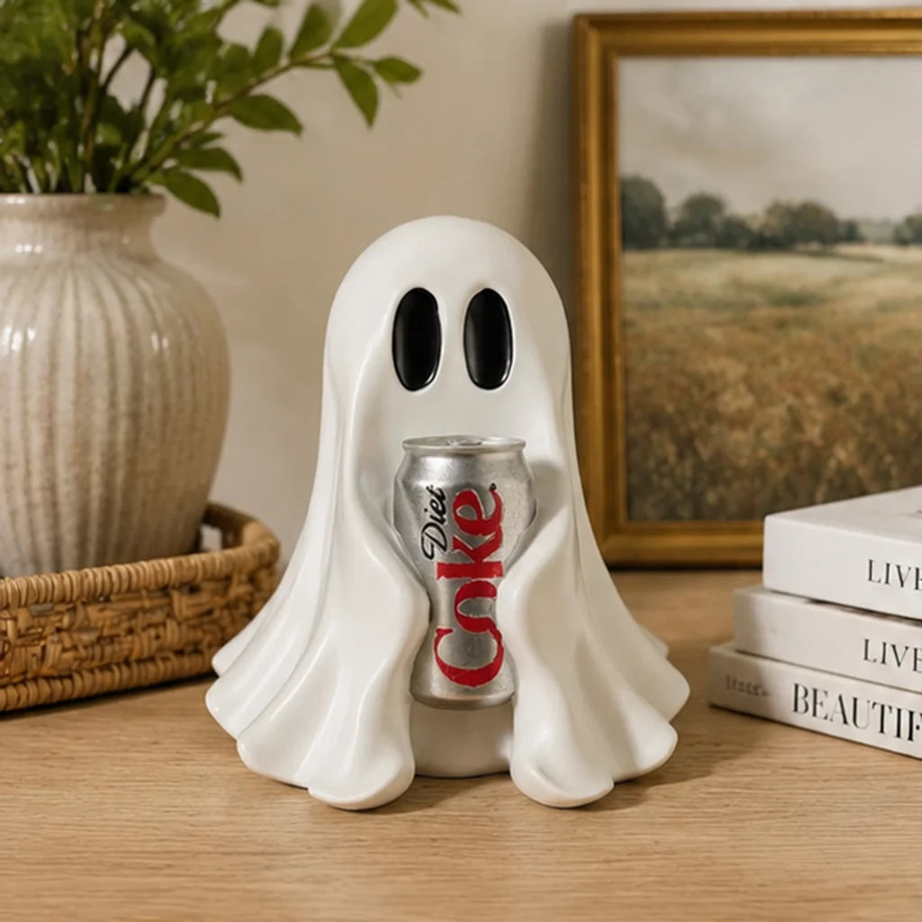 Estatua Fantasma Resina Divertida - Decoración Cómica para Hogar (20 cm)