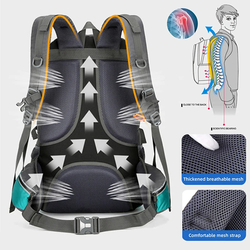 Mochila de nailon de 50L, bolsa para acampar, deporte al ...