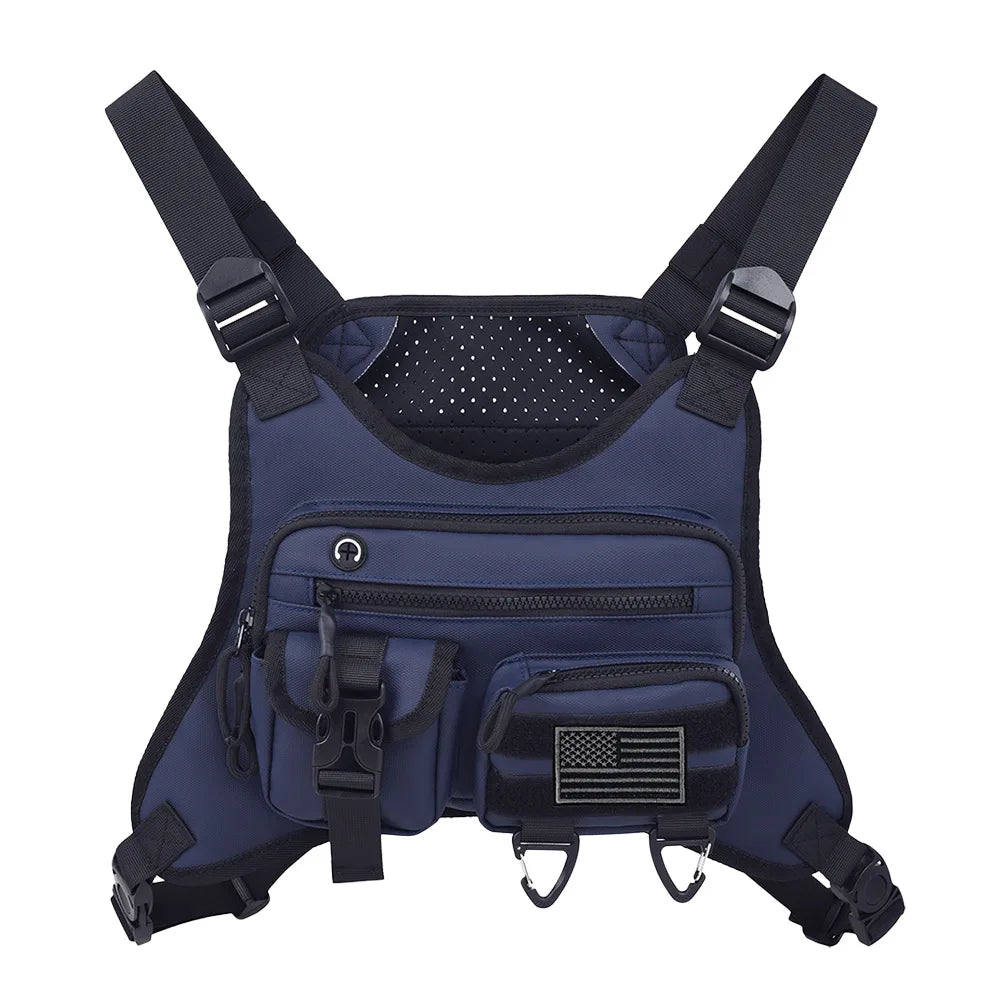 Chaleco frontal para acampar en el pecho, mochila, bolsa ...