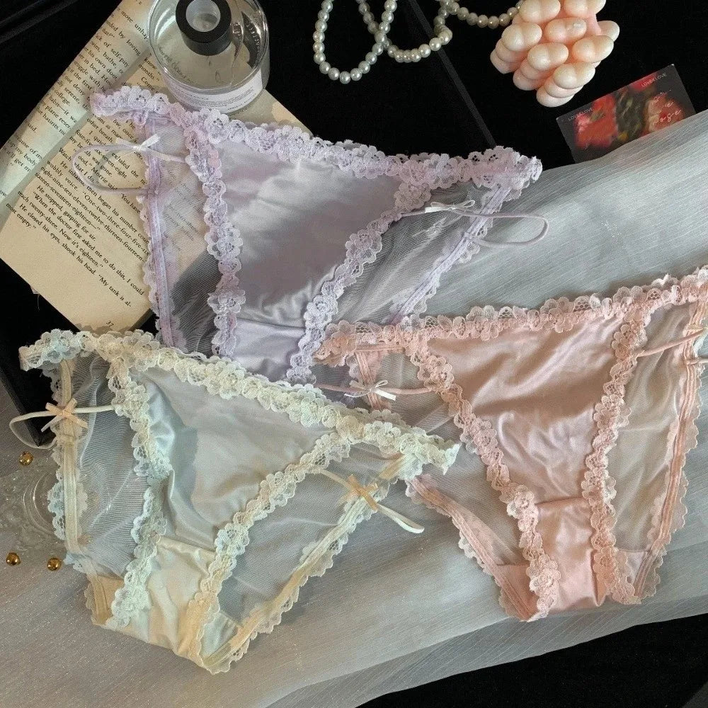 Elegant lace panties from Corporación Turística featuring a delicate, see-through design and fine craftsmanship.