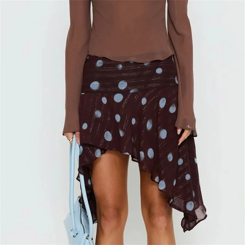 Minifalda de lunares para mujer, transparente, de malla, ...