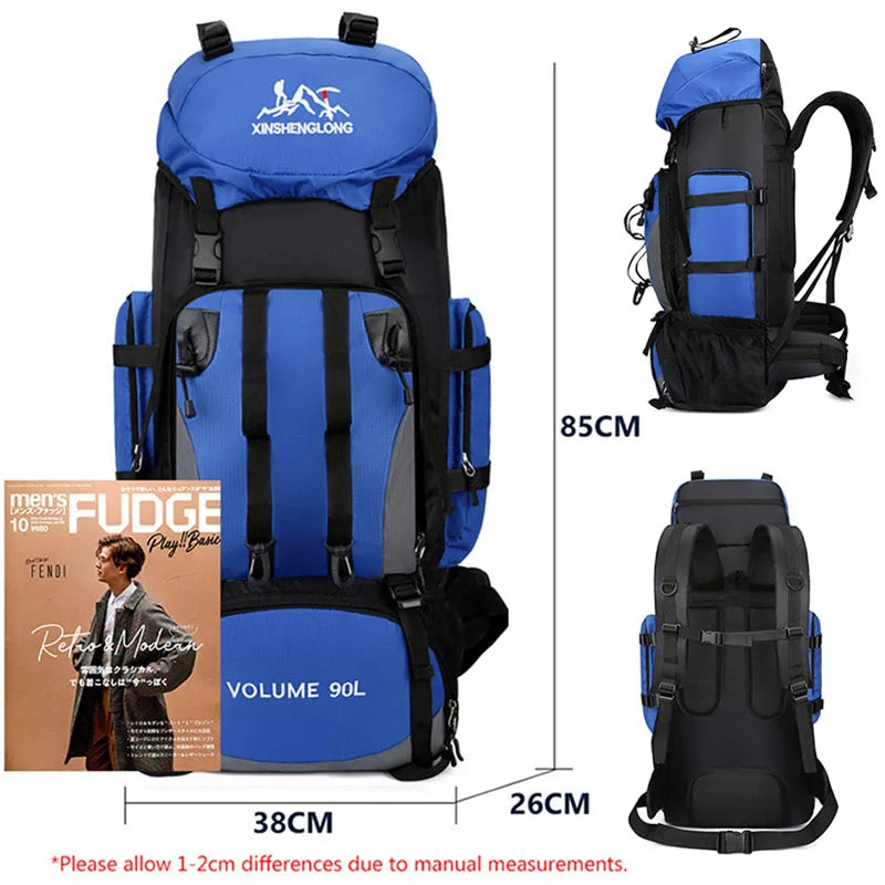 Mochila impermeable de 90L para hombre, bolsa de gran cap...